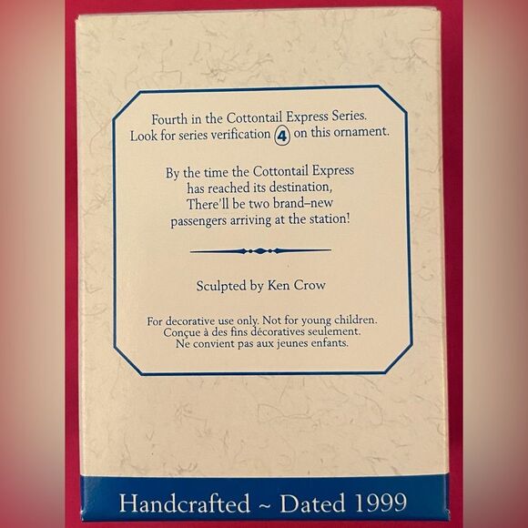 Easter Hallmark Keepsake Ornament 1999 Flatbed Car Cottontail Express #4 Series - Picture 2 of 7